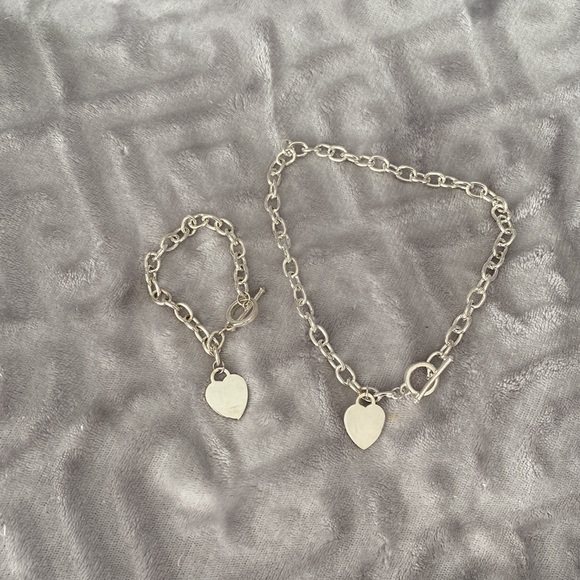 Choker Heart Necklace with matching Bracelet - Picture 2 of 8